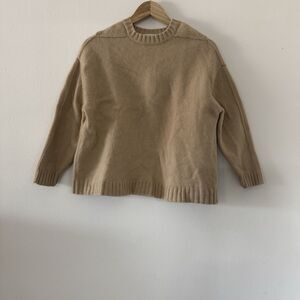 Banana Republic XS Women Wool Cotton Blend Beige Knit Sweater Capsule Minimalist